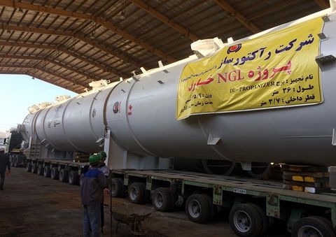 ساخت برج جداسازی پروپان از گازهای شیرین‌شده برای تجهیز NGL خارک