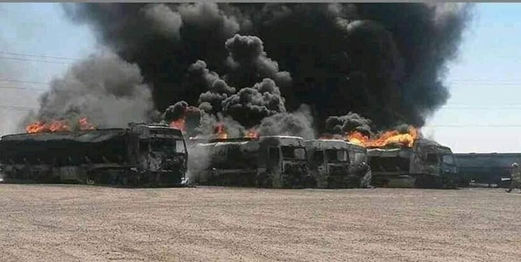 سوختن 5 میلیون دلار کالا در حادثه گمرک اسلام قلعه/ 500 دستگاه کامیون کاملا سوخت