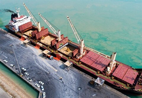 A vessel carrying basic goods enters ports every day since late March