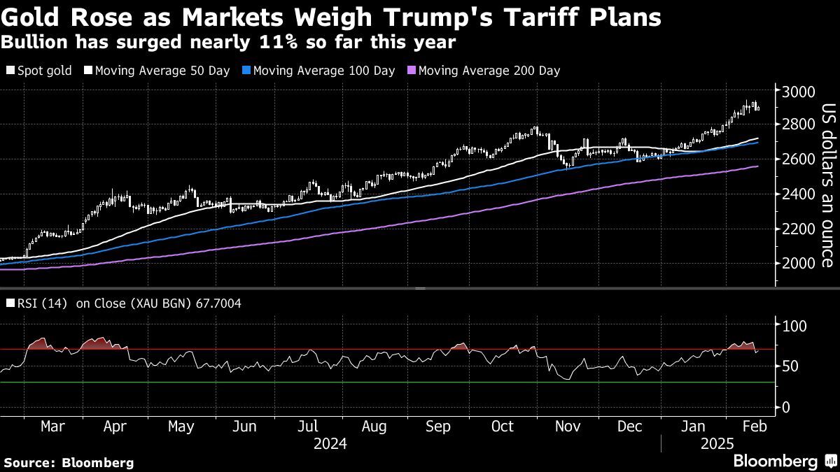 Gold price rebounds to $2,900 on softer dollar, tariff threats