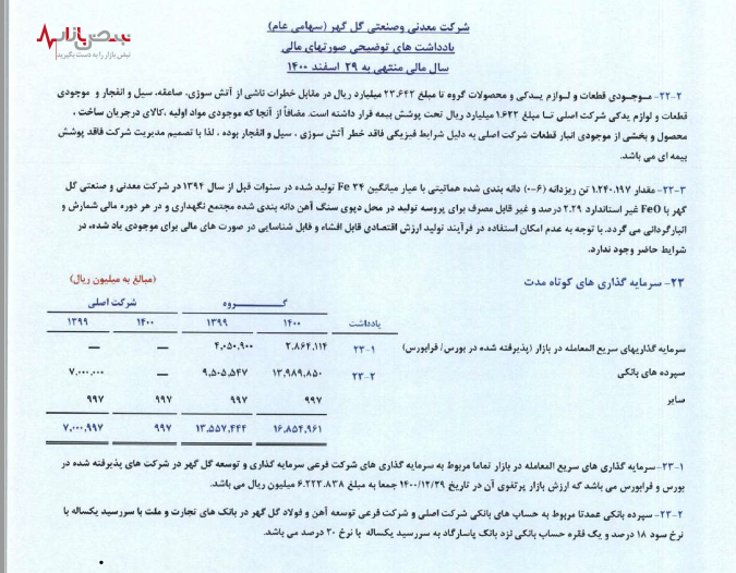 انجماد سرمایه در گل گهر