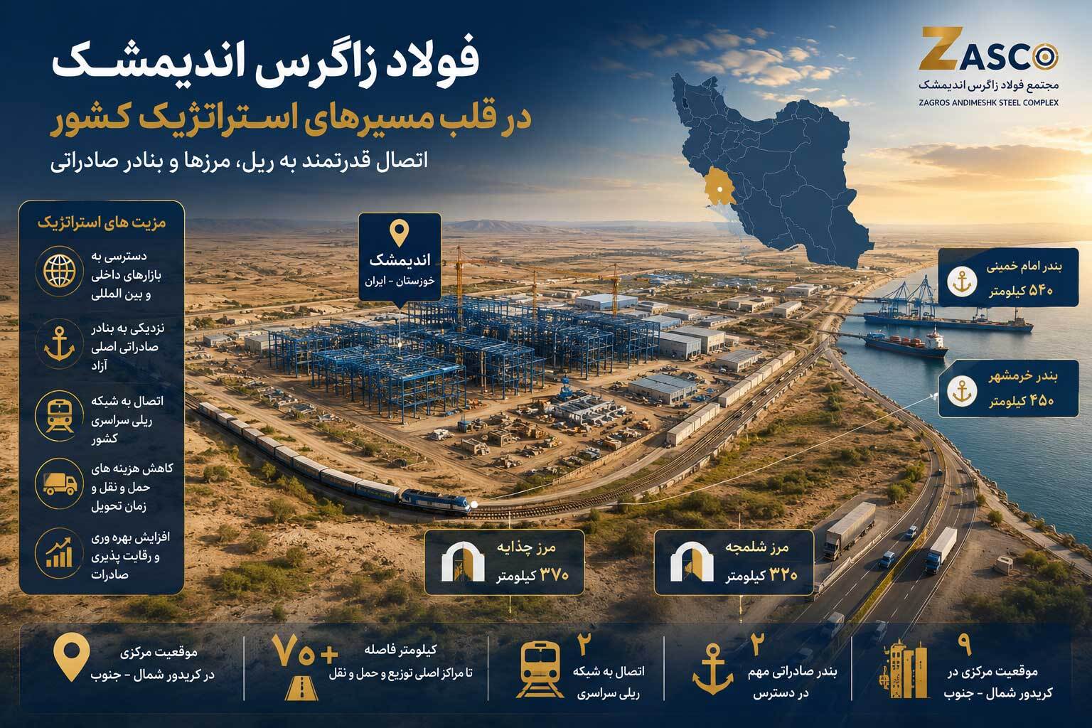 مزیت لجستیکی فولاد زاگرس؛ کاهش هزینه حمل و افزایش قدرت رقابت مزیت لجستیکی فولاد زاگرس؛ کاهش هزینه حمل و افزایش قدرت رقابت